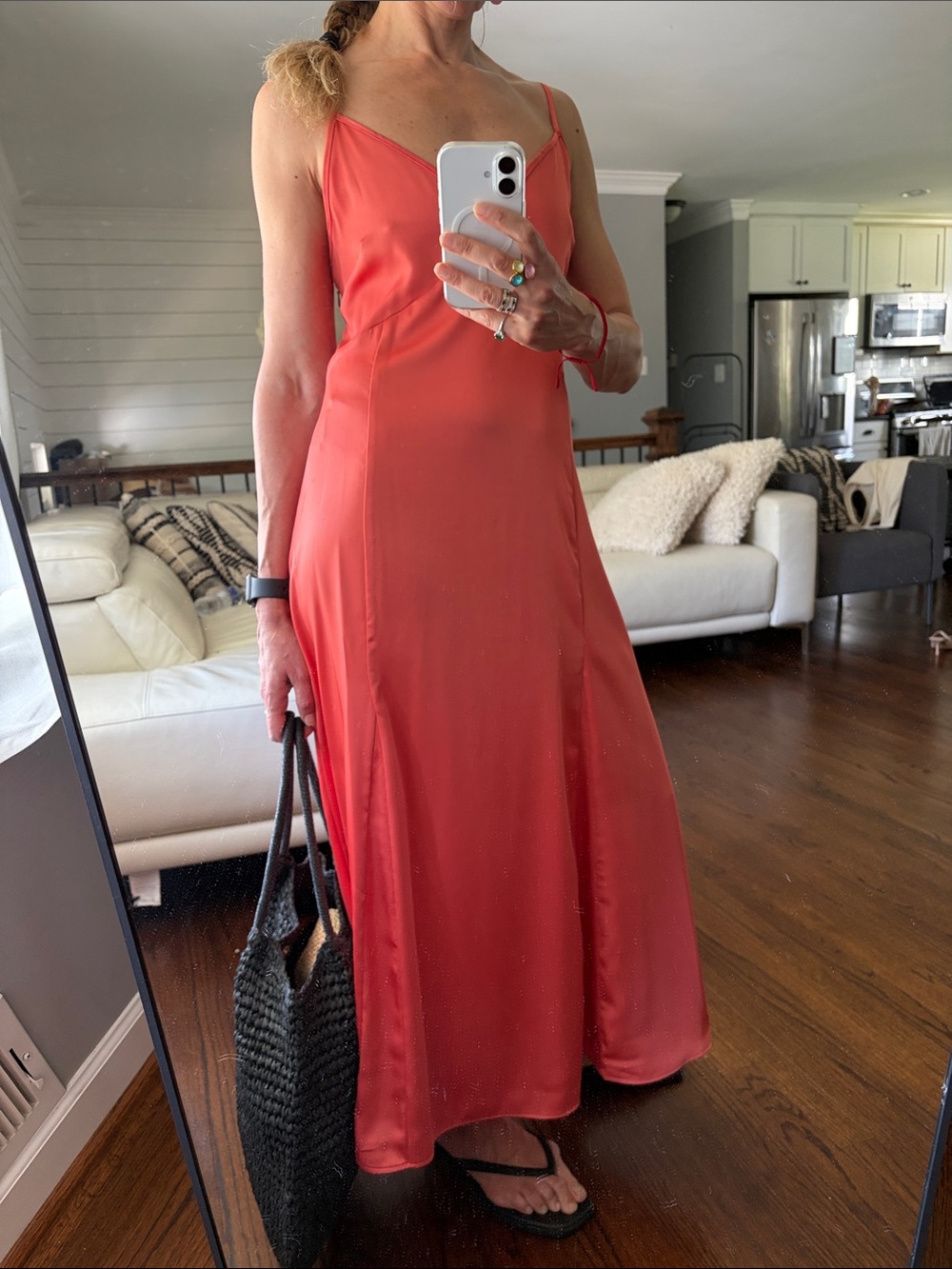 H&M Coral Midi Dress